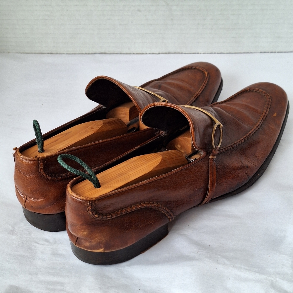 VINTAGE Rare Gucci Horsebit Brown Leather Flat Loafers - 8.5 - Picture 6 of 15